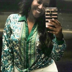 Vintage Printed Blouse